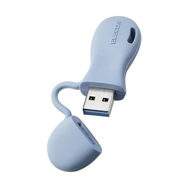 エレコム MF-JRU3032GBU 32GB USB3.2(Gen1)/3.1(Gen1)/3.0/2.0 USB A 一体型キャップ式 子ども向け ブルー ELECOM 【…