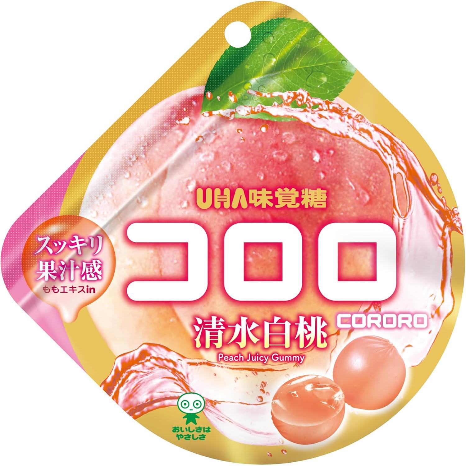 ■食品 ■日本 ■UHA味覚糖 ■成分 果糖ぶどう糖液糖(国内製造)、砂糖、水飴、濃縮りんご果汁、ももピューレ、コラーゲン、植物油脂、ももエキス/グリセリン、酸味料、ゲル化剤(増粘多糖類)、クエン酸カリウム、香料、リン酸水素二カリウム、セルロース、着色料(ニンジンエキス、クランベリーエキス)、安定剤(CMC)、光沢剤、(一部に牛肉・もも・りんご・ゼラチンを含む) ■広告文責：Think Rich Store TEL 082-881-1870 掲載商品の仕様や付属品等の詳細につきましては メーカーに準拠しておりますので メーカーホームページにてご確認下さいますよう よろしくお願いいたします。 当店は他の販売サイトとの併売品があります。 ご注文が集中した時、システムのタイムラグにより在庫切れとなる場合があります。 その場合はご注文確定後であってもキャンセルさせて頂きますのでご了承の上ご注文下さい。