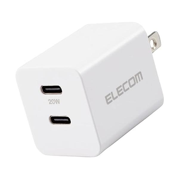 エレコム MPA-ACCP35WH USB Type-C 充電器 PD対応 2ポート ホワイト 最大出力20W スイングプラグ 小型 軽量 ELECOM 【SB12353】