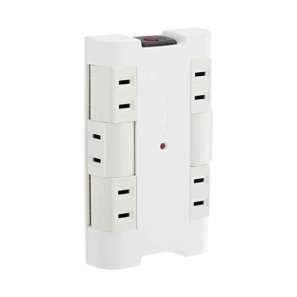 オーム電機 HS-A1251W 回転タップ6口 壁コンセント 【SB12467】
