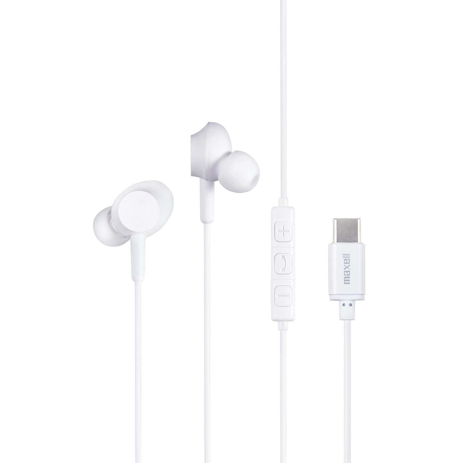 マクセル MXH-CC200WH マイク搭載 USB Type-Cコネクター対応カナル型ヘッドホン TypeC 有線 通話対応 ホワイト maxell 【SB12544】