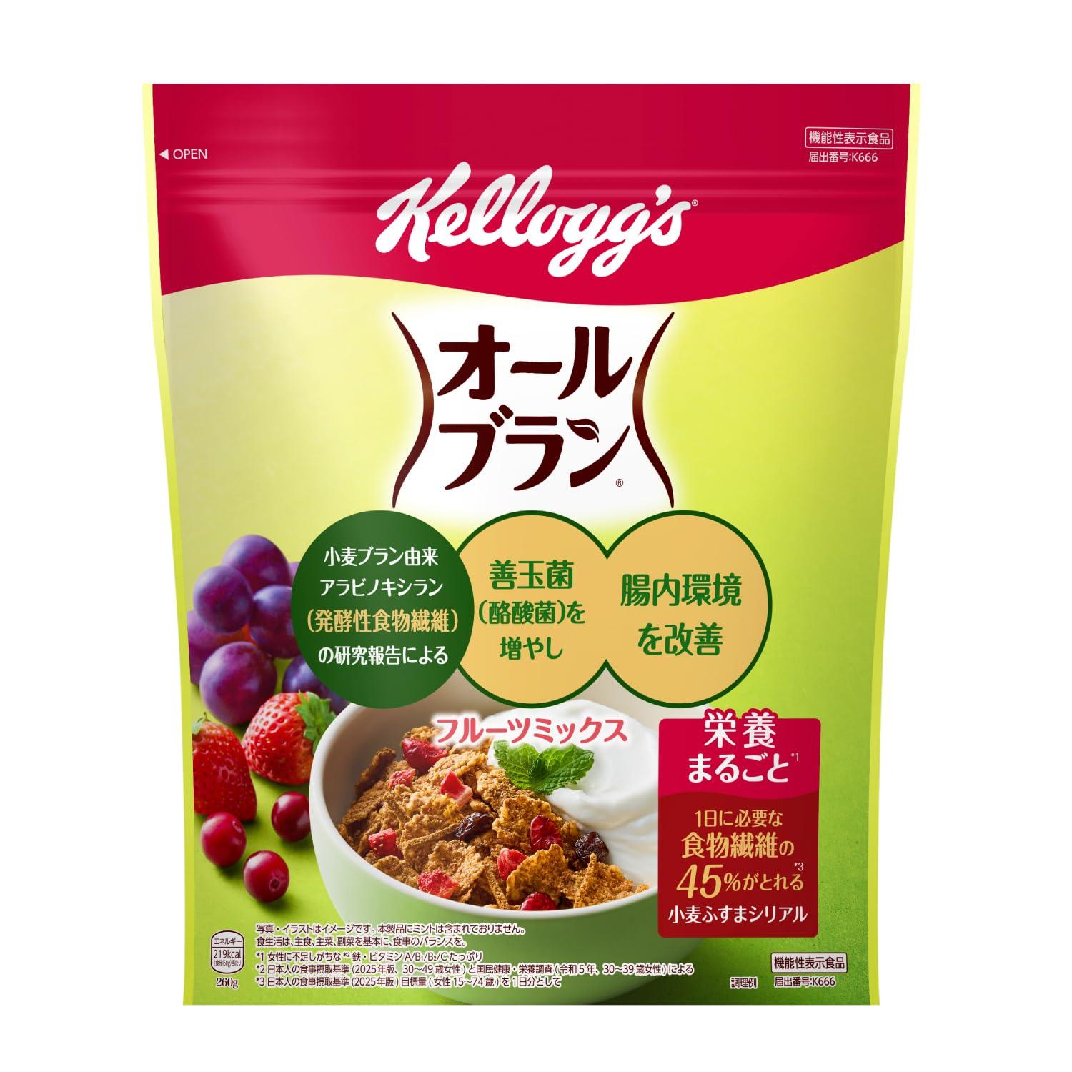 ■食品 ■日本 ■日本ケロッグ ■成分 精米（アメリカ、タイ）、全粒小麦、砂糖、小麦ブラン、ファイバースティック（小麦ブラン、砂糖、麦芽エキス、食塩）、ぶどう糖果糖液糖、クランベリー加工品（クランベリー、砂糖、植物油脂）、水溶性食物繊維、レーズン加工品（レーズン、植物油脂）、食塩、麦芽エキス、イチゴ加工品（イチゴ、植物油脂）、糖蜜/グリセリン、ビタミンC、鉄、ナイアシン、ビタミンB2、ビタミンB1、ビタミンA、ビタミンD、酸化防止剤(ビタミンE) ■広告文責：Think Rich Store TEL 082-881-1870 掲載商品の仕様や付属品等の詳細につきましては メーカーに準拠しておりますので メーカーホームページにてご確認下さいますよう よろしくお願いいたします。 当店は他の販売サイトとの併売品があります。 ご注文が集中した時、システムのタイムラグにより在庫切れとなる場合があります。 その場合はご注文確定後であってもキャンセルさせて頂きますのでご了承の上ご注文下さい。