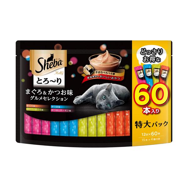 乐天商城 - シーバ とろ～り メルティ まぐろ＆かつお味グルメセレクション 12g×60P 【SB16721】
