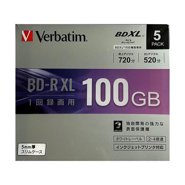 三菱化学メディア VBR520YP5D1 4倍速対応BD-R XL 5枚パック 100GB ホワイトプリンタブル 【SB16961】