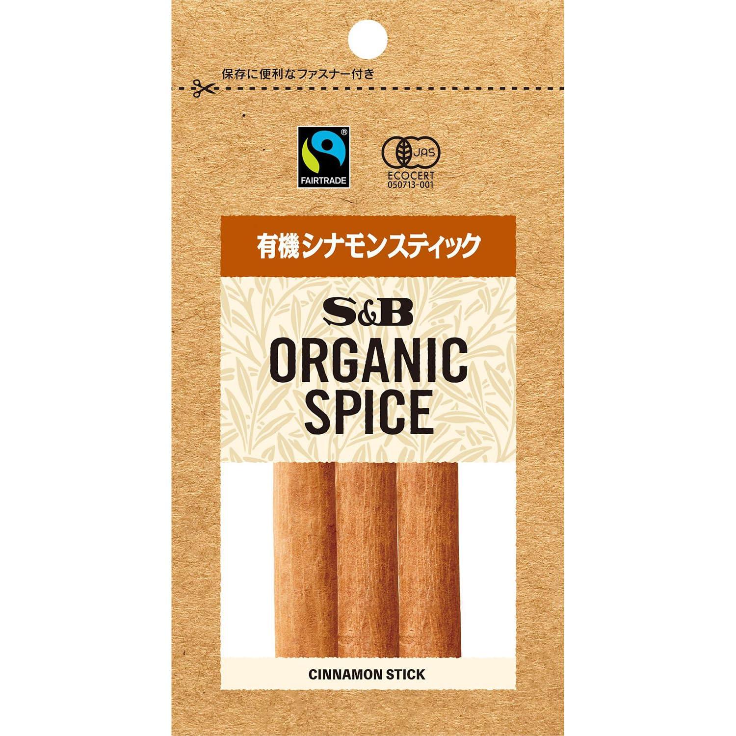 エスビー食品 ORGANIC SPICE 袋入り有機シナモンスティック 3g 【SB17227】
