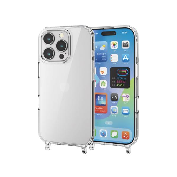 乐天商城 - エレコム PM-A24CHVCKSHCR クリア iPhone 16 Pro ハイブリッドケース ストラップホール付 クリア 背面硬度5H ELECOM 【SB17577】