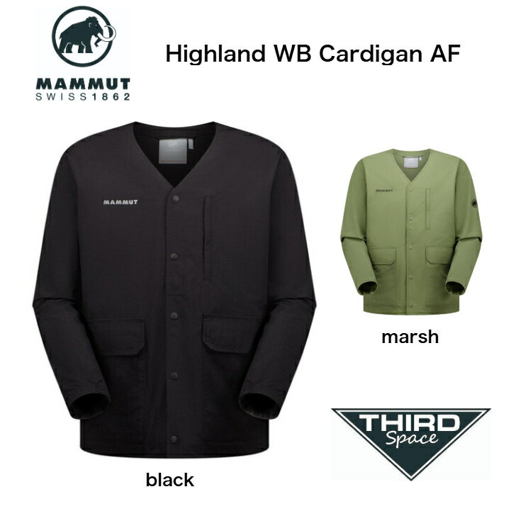 Rakuten - MAMMUT Highland WB Cardigan AF バックパッキングウィンドブレーカー 耐久撥水(DWR)加工 アウトドア キャンプ タウンユース 春 夏 1012-00840 マムート ハイランド ウィンドブレーカー カーディガン アジアンフィット black marsh 全2色 送料無料