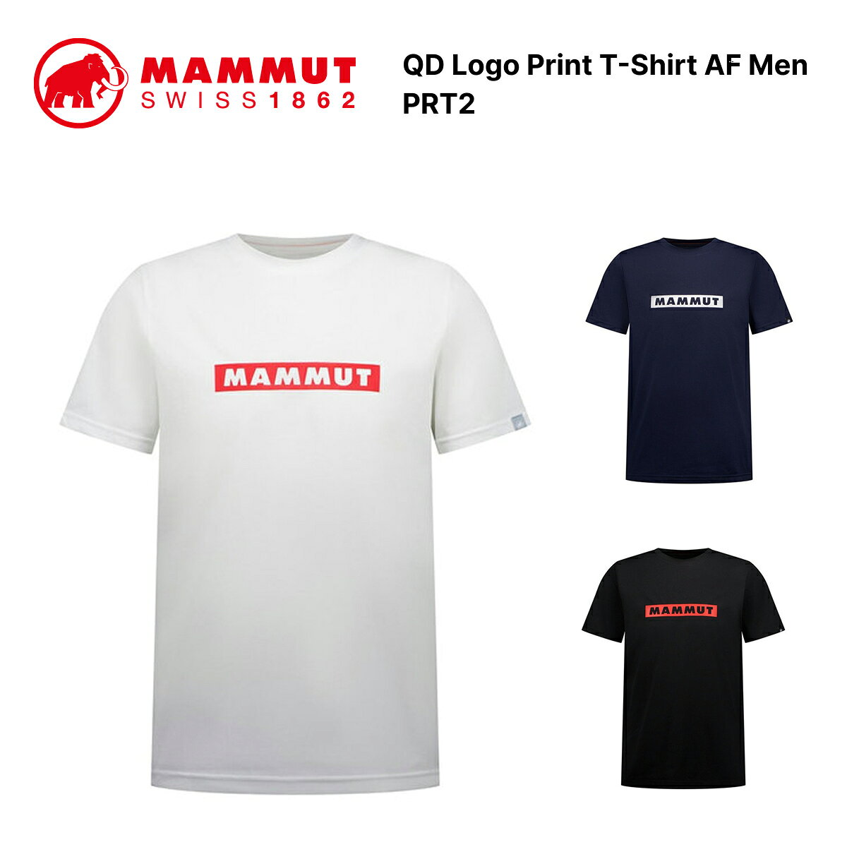 MAMMUT QD Logo Print T-Shirt AF Men マムート トップス 半袖 アウトドア キャンプ 速乾 軽量 伸縮性 1017-02012 black PRT2 送料無料