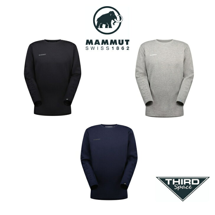 Rakuten - MAMMUT Dyno 2.0 ML Crew Neck AF ダイノ 2.0 ミッドレイヤー クルー ネック アジアンフィット テックフリース アウトドア キャンプ ハイキング black platinum melange marine melange 全3色 送料無料