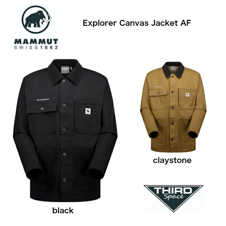 Rakuten - MAMMUT Explorer Canvas Jacket AF アウター オーガニックコットン100％ 春 秋 アウトドア マムート エクスプローラー キャンバス ジャケット アジアンフィット 1012-00920 black claystone 全2色 送料無料