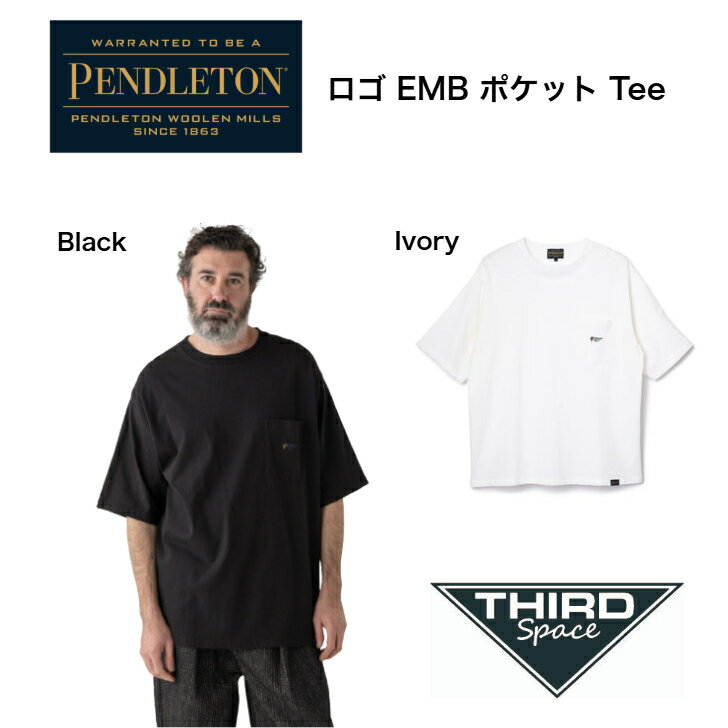 Rakuten - PENDLETON ロゴ EMB ポケット Tee ペンドルトン Tシャツ 軽量 耐久性 綿100％ アウトドア キャンプ タウンユース black Ivory 全2色 送料無料