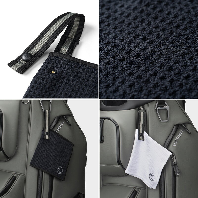 VESSEL ベゼルゴルフ 2026 ベルト付きタオル マグネット付き Magnetic Golf Towel ...