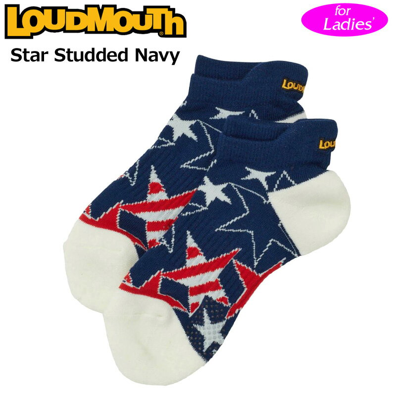 ラウドマウス レディース アンクルソックス Star Studded Navy スタースタッズネイビー 761954(078) 【日本規格】【メール便発送】【新品】2SS2 Loudmouth ゴルフウェア ショートソックス 靴下 アンクル丈 MAR3 その1