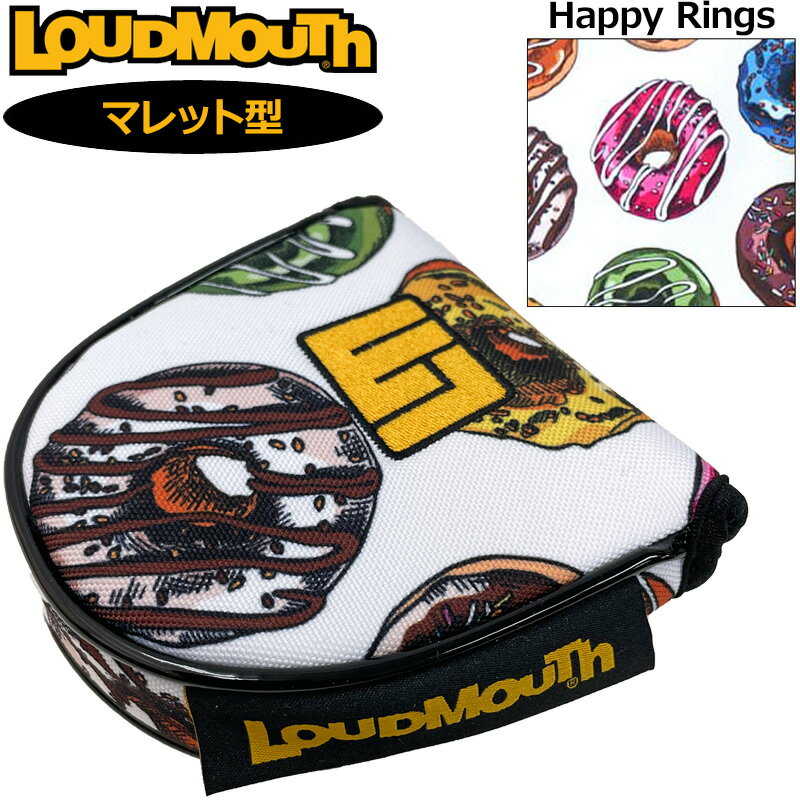 ラウドマウス パターカバー マレット タイプ Happy Rings ハッピーリング LM-HC0014/MT 763989(365)  3SS2 Loudmouth PT用 ゴルフ用品 派手 な MAY2