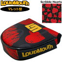 ラウドマウス パターカバー マレット タイプ ヘッドカバー Scribble Hearts スクリブルハーツ LM-HC0008/MT 760987(271)20FW Loudmouth ゴルフ用品 派手 な