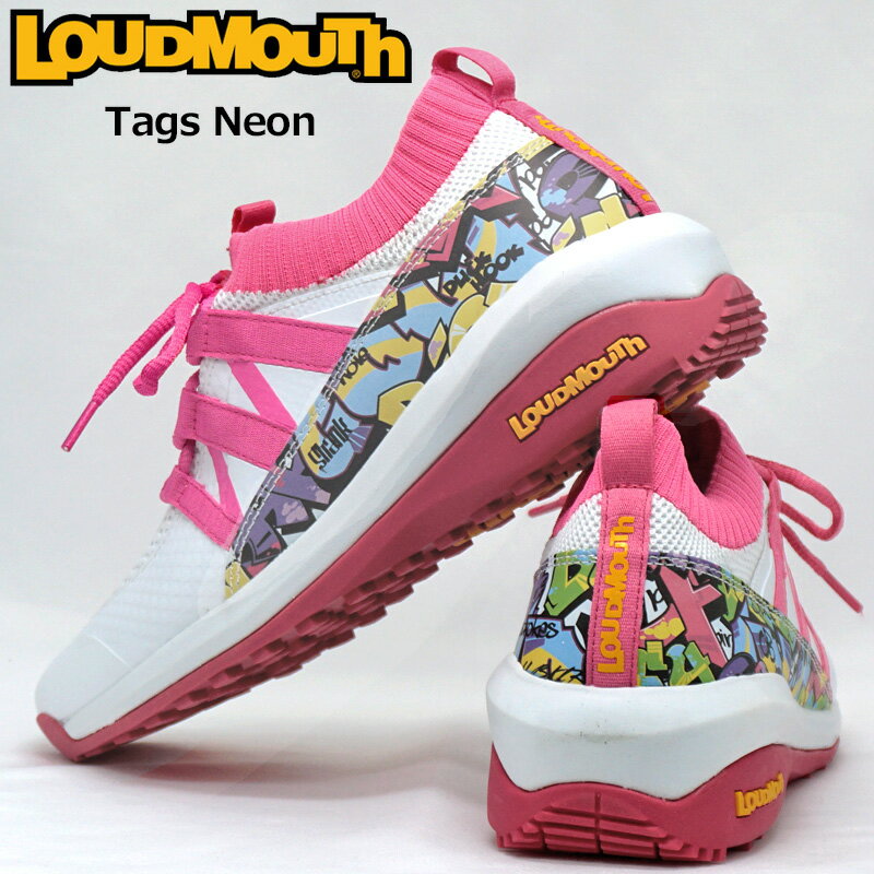 ラウドマウス メンズ スパイクレス ニット ゴルフシューズ Tags Neon タグスネオン LM-GS0003 762979(317) 2SS2 Loudmouth スニーカー JUN2