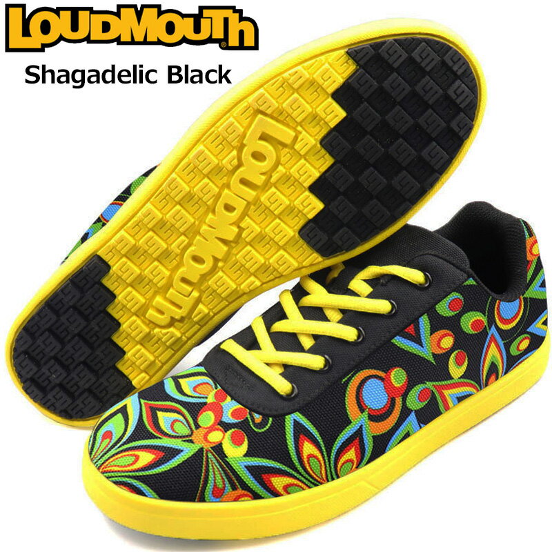 ラウドマウス 2024 ユニセックス スパイクレス ゴルフシューズ Shagadelic Black シャガデリックブラック LM-GS0005 764964(020) 【日本規格】【新品】24SS Loudmouth スニーカー メンズ レディース MAY1