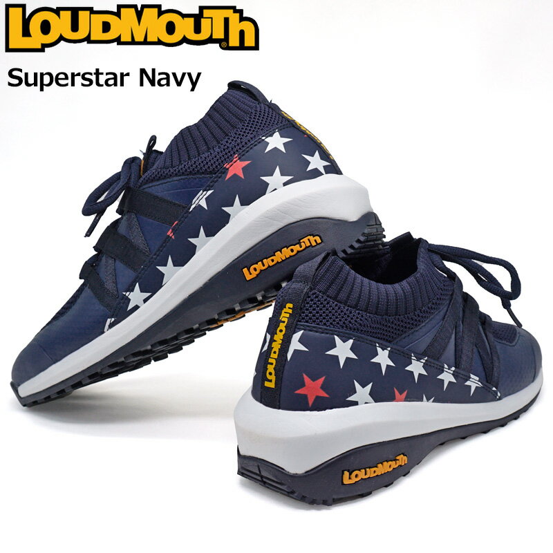 ラウドマウス メンズ スパイクレス ニット ゴルフシューズ Superstar Navy スーパースターネイビー LM-GS0003 772978 263 【日本規格】【新品】2SS2 Loudmouth スニーカー JUN2