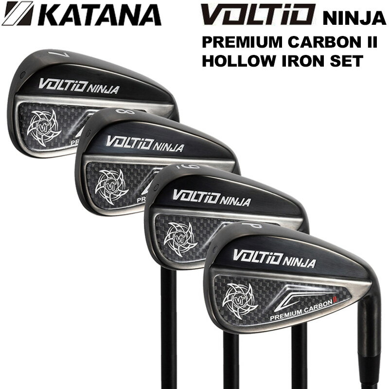 検索用: KATANA GOLF カタナゴルフ ボルティオ ヴォルティオ ニンジャ 忍者 にんじゃ VOLTIO NINJA PREMIUM CARBON II HOLLOW IRON 2 カーボンシャフト グラファイトシャフト アイアンセット IRセット #7i #8I #9I #PW ゴルフクラブ ルール適合 GOLF シニア用 男性用 女性用 メンズ レディース レディス メーカー希望小売価格はメーカーカタログに基づいて掲載しています■特長 ●何も変えずに2番手上の飛びを実現する飛んで止まる中空アイアン 中空構造ヘッドにカーボンバックフェイスを圧着した新設計 中空ヘッドによる低重心化に加え、バックフェイスに軽量のカーボン素材を採用することにより、余剰ウェイトを肉厚ソールに分配 その結果さらなる低重心・深重心化が実現し、高く強い弾道で風に負けない圧倒的飛距離が生まれます また、中空構造の採用は大型ヘッドの製造を可能とし、スイートスポットも拡大。ミスショットによる飛距離のロスを大幅に減らします どんなライであっても、真上からピンを狙える高弾道は、飛んで止まる理想のショットを実現します ■スペック ・ヘッド素材: 17-4ステンレス / カーボン ・フェイス素材: 455ステンレス ・ロフト角: 28°(7I)/32°(8I)/37°(9I)/42°(PW) ・ライ角: 62.5°(7i)/63°(8I)/63.5°(9I)/64°(PW) ・クラブ長: 37.5インチ(7I)/37インチ(8I)/36.5インチ(9I)/36インチ(PW) ・シャフト: TOUR AD VG-02 フレックスS/SR/R キックポイント中調子 ・グリップ: カタナゴルフ オリジナルフルラバー 口径60 45±2g ・クラブ重量: 376g(7I)/382g(8I)/388g(9I)/395g(PW) ・シャフト重量: 62.5g(S)/60.5g(SR)/58.5g(R) ・シャフトトルク: 3.5(S/SR/Rとも) ・バランス: D0(7I/8I/9I/PW) ■特記事項 ※スペック表の数値は参考値につき、実際の商品と差異がある場合がございます ※お使いのコンピュータ環境によっては写真のカラーが実際の商品と異なって見える場合があります 検索用: KATANA GOLF カタナゴルフ ボルティオ ヴォルティオ ニンジャ 忍者 にんじゃ VOLTIO NINJA PREMIUM CARBON II HOLLOW IRON 2 カーボンシャフト グラファイトシャフト アイアンセット IRセット #7i #8I #9I #PW ゴルフクラブ ルール適合 GOLF シニア用 男性用 女性用 メンズ レディース レディス