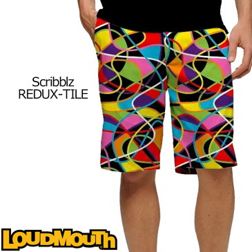ラウドマウス メンズ ショートパンツ スリムカット (Scribblz REDUX-TILE スクリブルズ リダックスタイル) 777330(069)[新品] 17FW Loudmouth Short Pants Slim Cut ゴルフウェア ボトムス