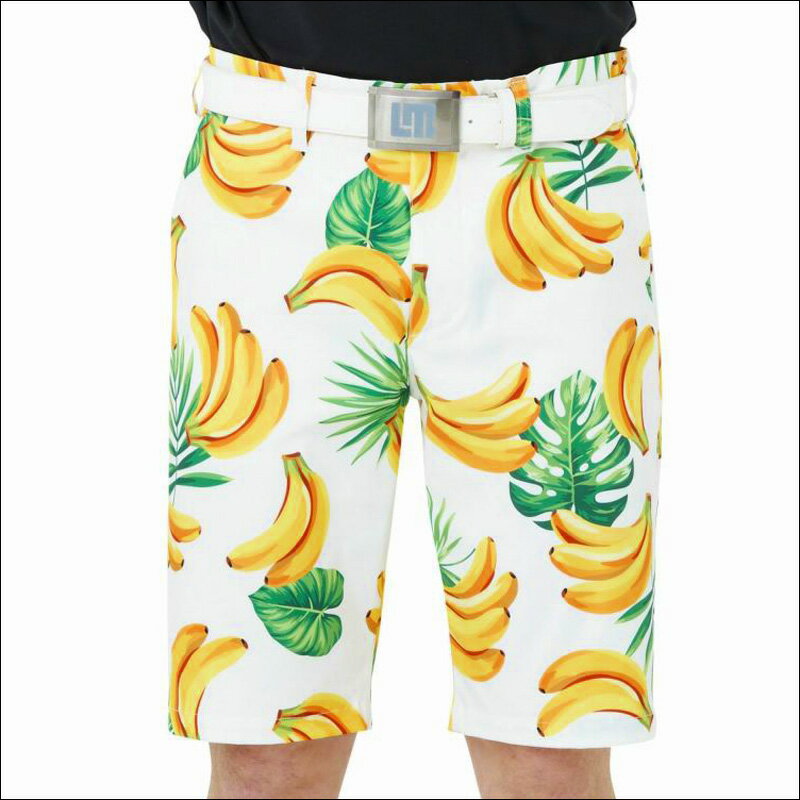 ラウドマウス 2022 メンズ ショートパンツ ストレッチ Bananas White バナナホワイト 762304(310) 【日本規格】【新品】22SS Loudmouth ゴルフウェア 派手 JUN1