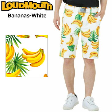 ラウドマウス 2022 メンズ ショートパンツ ストレッチ Bananas White バナナホワイト 762304(310) 【日本規格】【新品】22SS Loudmouth ゴルフウェア 派手 JUN1