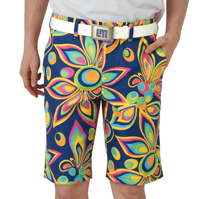 ラウドマウス メンズ ショートパンツ ストレッチ Shagadelic Blue シャガデリックブルー 763302(075) 【日本規格】【メール便発送】【新品】SAAR Loudmouth ゴルフウェア 派手 MAY2