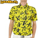 ラウドマウス メンズ 吸汗速乾 半袖 ポロシャツ Yellow イエロー 762605(993) 日本規格 2SS2 ゴルフウェア Loudmouth スター 星柄 APR2