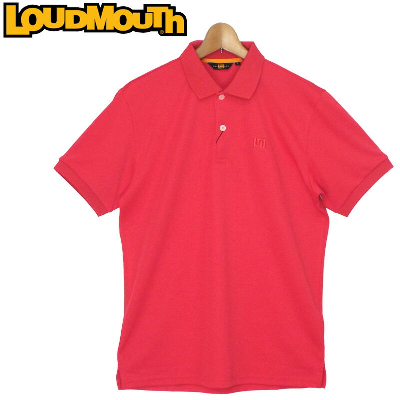 ラウドマウス メンズ エッセンシャルシャツ カノコ 半袖ポロシャツ (Red レッド) 769601(994) 春夏19SS ゴルフウェア トップス Loudmouth 無地　派手 派手な 柄 目立つ 個性的