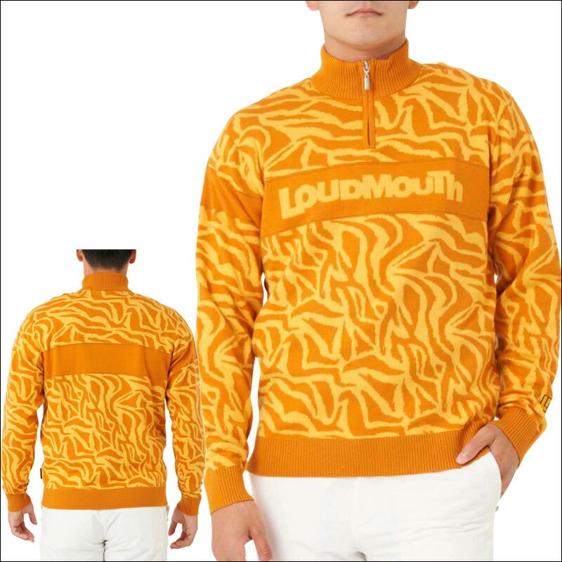 【SALE特価】ラウドマウス メンズ ハーフジップ ハイネック セーター 771700(993) イエロー 【日本規格】【新品】21FW Loudmouuth ニット ゴルフウェア メンズウェア トップス アウター OCT3