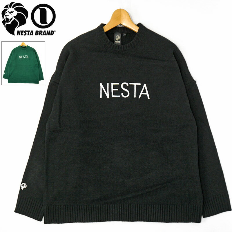 ネスタブランド ロゴ 長袖 セーター 223NB1400 NESTA BRAND ドロップショルダー 【新品】RCBR トップス ファッション ニット OCT3