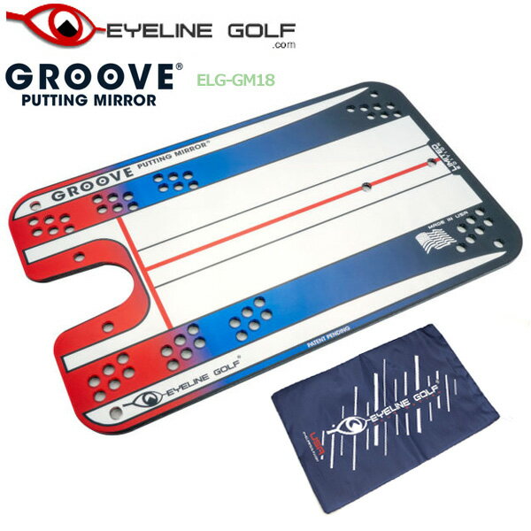 検索用：EyeLine Golf アイラインゴルフ パッティングミラー ELG プラクティス 練習用品 練習器具 パット用 パッティング用 パター用 パッティング PUTTING ゴルフ多くのツアープロからのフィードバッグを受けて、生まれ変わった最新のパッティングミラー。 パッティング要素の課題を見つけ、改善し、正確なパッティングを習得する様々な機能が満載。 グルーブパッティングミラーは1枚で『SETUP（アドレス）』『PATH（軌道）』『IMPACT（インパクト）』『SPEED（距離感）』4ステップの練習がきます。 数多くのホールを設けることで、様々なサイズのパターヘッドに対応可能になり、微妙なストローク軌道（イントゥイン）の習得も可能となります。 これ1枚で様々な課題に取り組める究極のパッティングミラーです！ ■サイズ 185mmx300mm ■重さ 約170g ■素材 アクリル ■付属品 キャリングケース、パッテイングポスト(6本)