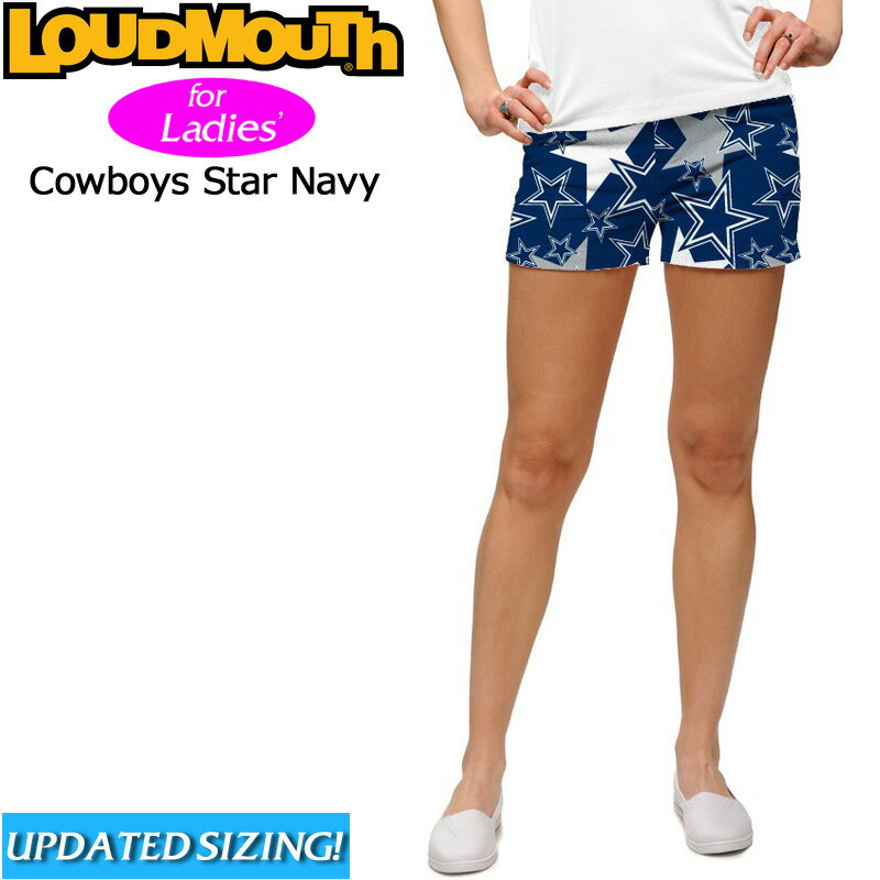 【メール便発送】レディース ラウドマウス ホットパンツ/ミニパンツ Cowboys Star Navy(カウボーイズ スター ネイビー) 【新品】 Loudmouth ゴルフウェア ボトムス Mini Shorts 派手 派手な 柄 目立つ 個性的 %off