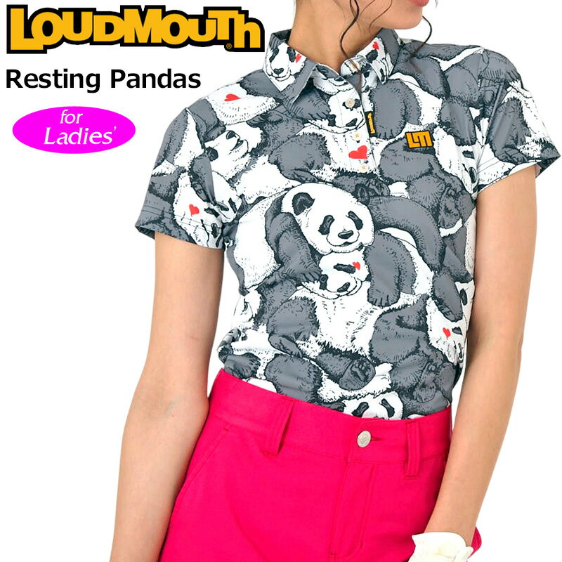 ラウドマウス レディース 半袖 ポロシャツ Resting Pandas レスティングパンダ 763652(348) 日本規格 3SS2 ゴルフウェア Loudmouth APR1