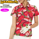 ラウドマウス レディース 半袖 ポロシャツ Vintage Strawberries ビンテージストロベリーズ 763652(350) 日本規格 3SS2 ゴルフウェア Loudmouth APR1