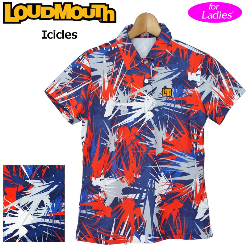 レディース ラウドマウス 半袖ポロシャツ (Icicles アイシクル) 769653(178) 春夏19SS Loudmouth ゴルフウェア トップス 女性用 レディス 派手 派手な 柄 目立つ 個性的