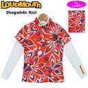 ラウドマウス レディース 半袖ポロシャツ+インナーシャツ 吸水速乾 UVカット Shagadelic Red シャガデリック レッド 770550(248) レイヤード 20FW Loudmouth トップス 派手