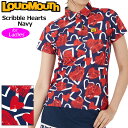 【SALE特価】ラウドマウス レディース 半袖 ポロシャツ Scribble Hearts Navy スクリブルハーツネイビー 772650(336) 【メール便発送】【日本規格】【新品】2SS2 Loudmouth トップス 派手 OCT3