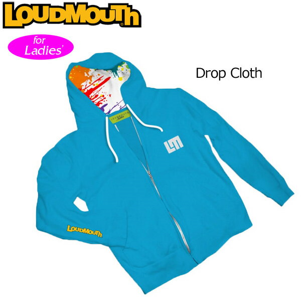 レディース Loudmouth French Terry Hoodie Jacket ”Drop Cloth”ラウドマウス パーカー ”ドロップクロス” 【新品】Loudmouthゴルフウェアフーディートップス 無地ブルージップアウター SS ジャケット %off