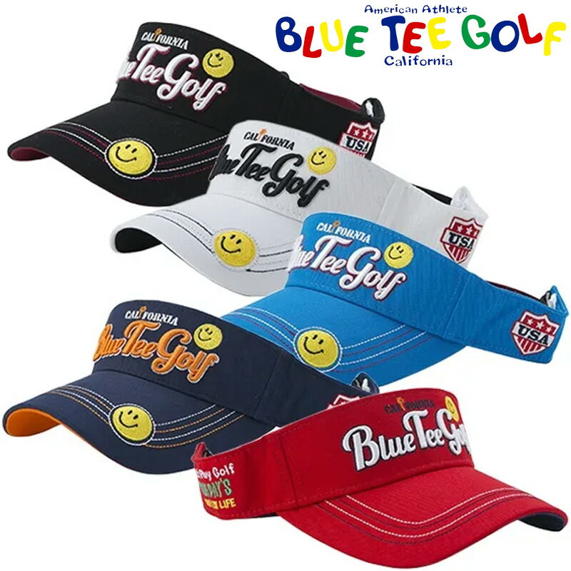 樂天商城 - ブルーティーゴルフ コットン バイザー スマイル BTG-VS001 【新品】QCBR Blue Tee Golf California VS-001 VS001 サンバイザー 帽子 メンズ レディース レディス ユニセックス 男女兼用 男女共用 ゴルフウェア
