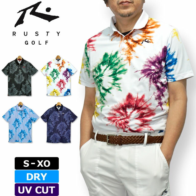 樂天商城 - 【均一SALE】【メール便発送】ラスティ ゴルフ メンズ 半袖 DRY ポロシャツ UV CUT 720601 RUSTY GOLF 春夏秋【新品】PAAR トップス 半そでシャツ