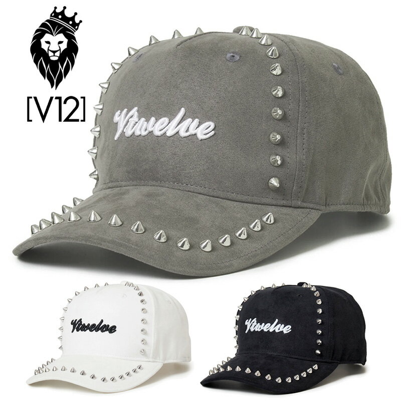 V12 ゴルフ フェイクスウェード スナップバック キャップ STUD CAP V122220-CP02 ヴィ・トゥエルヴ 【新品】RCBR ゴルフウェア cap キャップ スタッズ V12GOLF SEP2