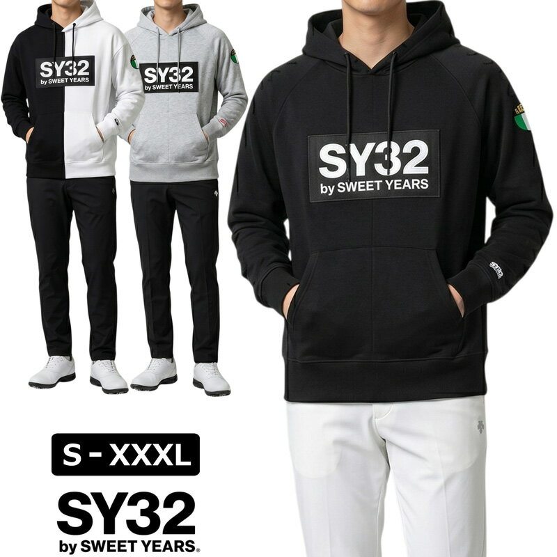 SY32 メンズ ボックスロゴ プルオーバーパーカー SAGARA WAPEEN BOXLOGO P/O HOODIE 13505SCBR エスワイサーティートゥ 長袖 フーディー スポーツウェア ゴルフウェア メンズウェア SEP3