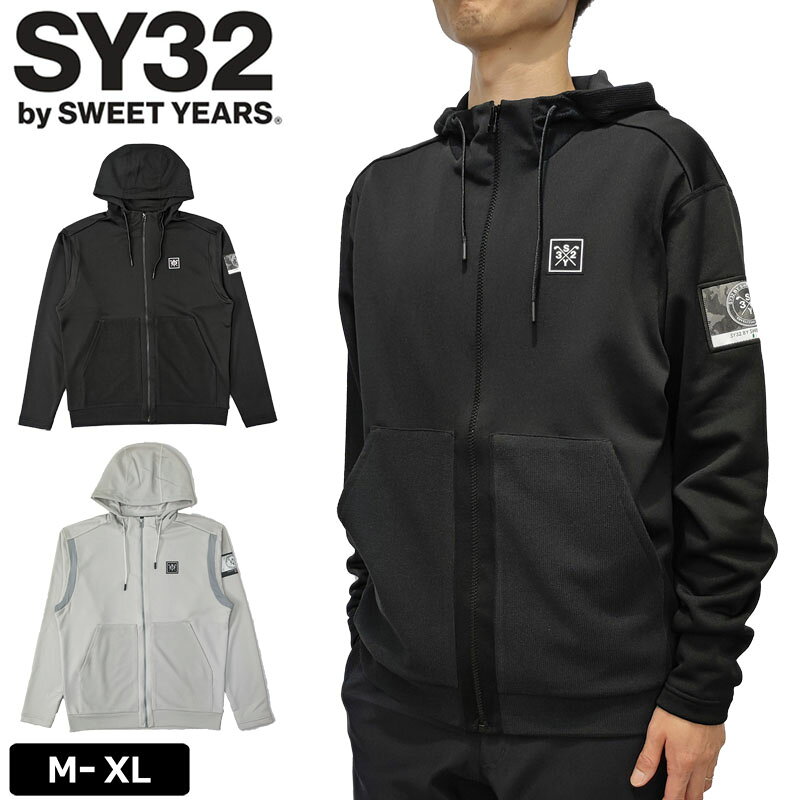 検索用： ブラック グレー 黒 ロゴ シリコンワッペン ワッペン メッシュ めっしゅ ストライプ 伸縮 ストレッチ すとれっち リブ りぶ シンプル 無地 ゴルフウェア ゴルフウエア メンズウェア メンズウエア アパレル メンズ プルオーバー ゴルフジャケット ゴルフ フルジップ フルジップアップ 長袖パーカー 長袖 長そで ジャケット おしゃれ オシャレ ファッション ブランド デザイン エスワイ SYゴルフ BY SWEETYEARS スイートイヤーズ 三十二 さんじゅうに サンジュウニ 男性用 紳士用 MEN'S MENS' 春 秋 フード フーディー フード付き メーカー希望小売価格はメーカーカタログに基づいて掲載していますストレッチの効いたリブ編み生地が使用された長袖パーカー リブ編みの縦ラインがスタイルをよく見せます 蒸れ易いアームホール部分がメッシュ仕様で快適な運動を再現 胸元のシリコンワッペン、左腕のワッペンがポイント 奥行のある大きな左右のポケットが便利な一品 ■素材 本体：ポリエステル100％ 別布：ポリエステル91％、ポリウレタン9％ ■洗濯仕様 洗濯機で弱い洗濯可(液温30度以下)/塩素系及び酸素系漂白剤禁止/タンブル乾燥禁止/ドライクリーニング禁止 ■特記事項 ※当店は[SY32]正規販売店です。 ※お使いのコンピュータ環境によっては、商品のカラーが異なって見える場合があります