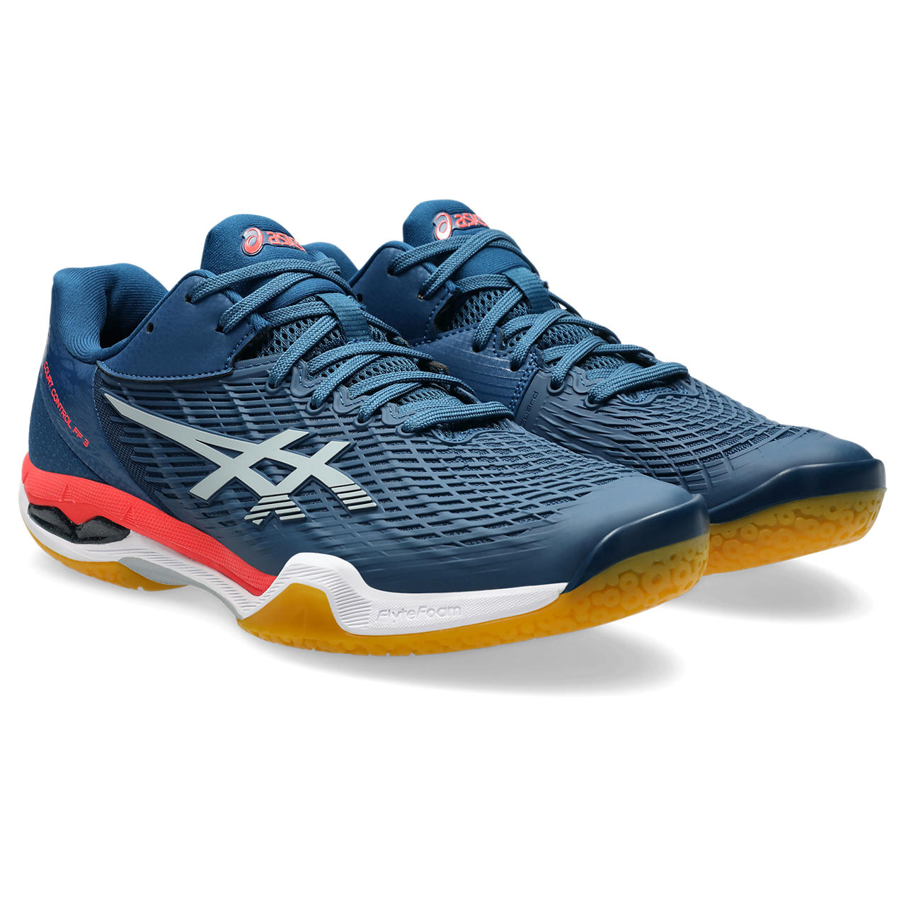 アシックス COURT CONTROL FF 3 1071A087 バドミントン シューズ 404 MAKO BLUE/PIEDMONT GREY Badminton バドミントン インドアスポーツ シューズ（メンズ）