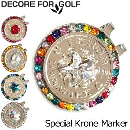 【メール便発送】DECORE FOR GOLF デコレフォーゴルフ 幸せを呼ぶスペシャルクローネ＆スワロフスキーマーカー 25mm 25KRSP【新品】