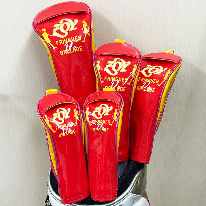 ゾーイ エナメル ヘッドカバー 5点セット DR×1、FW×2、UT×2、071769883 収納袋付き 【新品】RAAR ZOY ドライバー用 フェアウェイウッド用 ユーテイリティ用 2