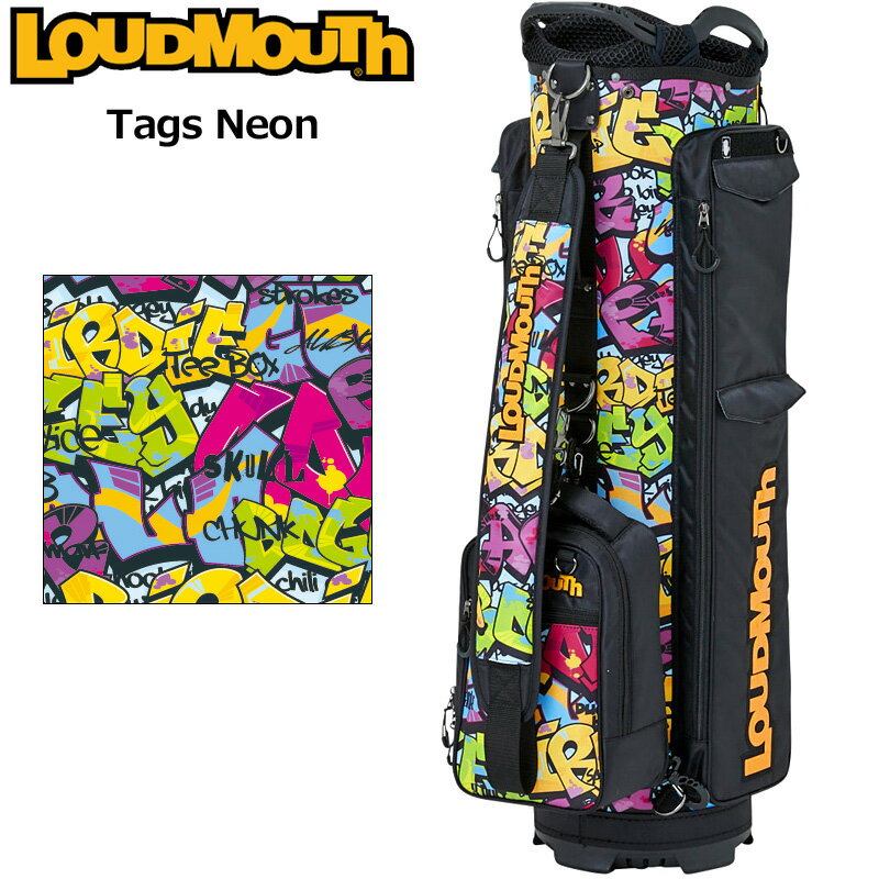 ラウドマウス 9型 キャディバッグ Tags Neon タグスネオン LM-CB0018 762986(317) 着脱式ポーチ付 2SS2 Loudmouth ゴルフ用バッグ 派手な ゴルフ用品 JUL1