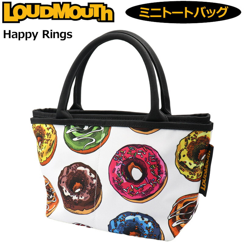 検索用1： Loudmouth Happy Rings ドーナツ どーなつ お菓子 スイーツ おやつ 検索用2: ホワイト 白色 グリーン 緑色 レッド 赤色 グリーン 緑色 ブルー 青色 マルチカラー 総柄 検索用3: おしゃれ オシャレ デザイン ブランド やんちゃ 派手 な 派手な 上品 柄 目立つ 個性的 ゴルフ用品 ゴルフ用バッグ カートポーチ ラウンドバッグ カートバッグ ミニトートバッグ ラウンドポーチ グッズ ギフト ラウンドグッズ アクセサリー ケース アクセサリー 小物入れ 舟形トート 検索用4: 男性用 メンズ MEN'S MENS MENS' 紳士用 女性用 女子 レディス レディース WOMENS WOMEN'S ウィメンズ ゴルフコース ラウンド ゴルフ場 メーカー希望小売価格はメーカーカタログに基づいて掲載しています。「やんちゃで遊び心がありながら、上品で派手!」がコンセプト。 ハリウッドセレブをはじめとしたアメリカンセレブ御用達ブランド。 やや厚手の生地が採用され、しっかり感のある仕上がりです。 裏地はLMロゴ入りの生地を使用するなど細部にもこだわって作られています。 ■特徴 ・メイン収納の開閉部分はファスナー式 ・内部には収納ポケット(小)×2箇所 ・前後に収納ポケット×4箇所 ・しっかり感があり持ちやすく形成された取っ手部分 ■素材 ポリエステル ほか ■サイズ 約W33(底部：22)×H19×D11.5cm ■特記事項 ※生地の裁断の仕方によっては、お届けする商品のデザインが写真のものとは異なる場合があります。 ※お使いのコンピュータ環境によっては実際の商品とカラーが異なって見える場合があります。 ※当店はラウドマウスゴルフ正規取扱店です。