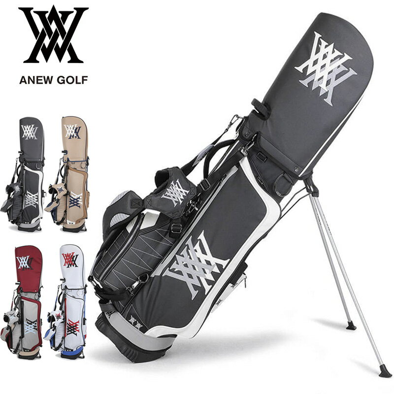 ANEW GOLF 透明フード付き 軽量 ダブルロゴ スタンドバッグ AGDUUSB06 DOUBLE LOGO STAND BAG 【新品】 ゴルフ用バッグ キャディバッグ メンズ 男性用 紳士用 レディース 女性用 JUL2